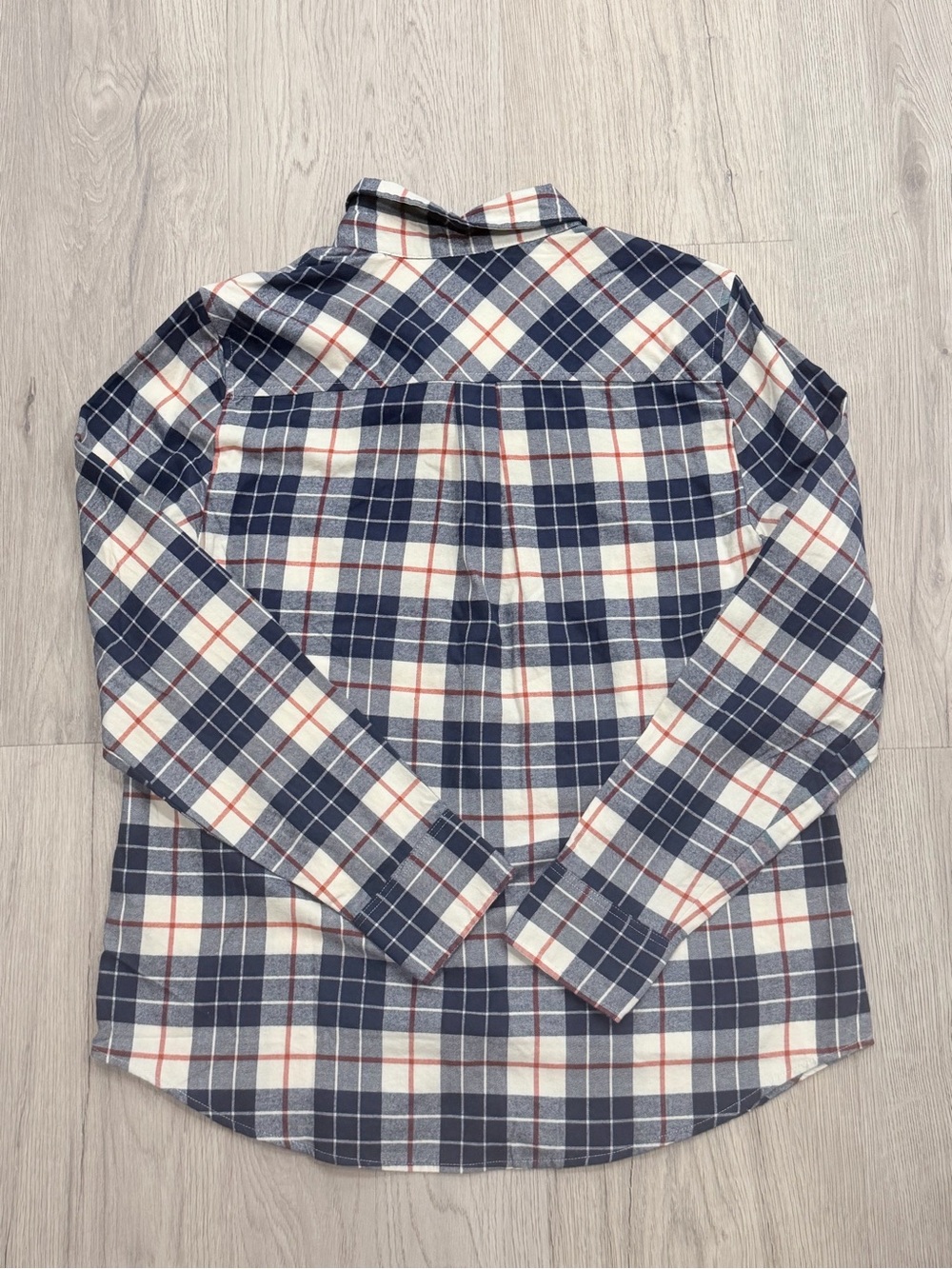 NWT J. Crew Flannel Button Down - Blue, Red, White (M) - Picture 3 of 5
